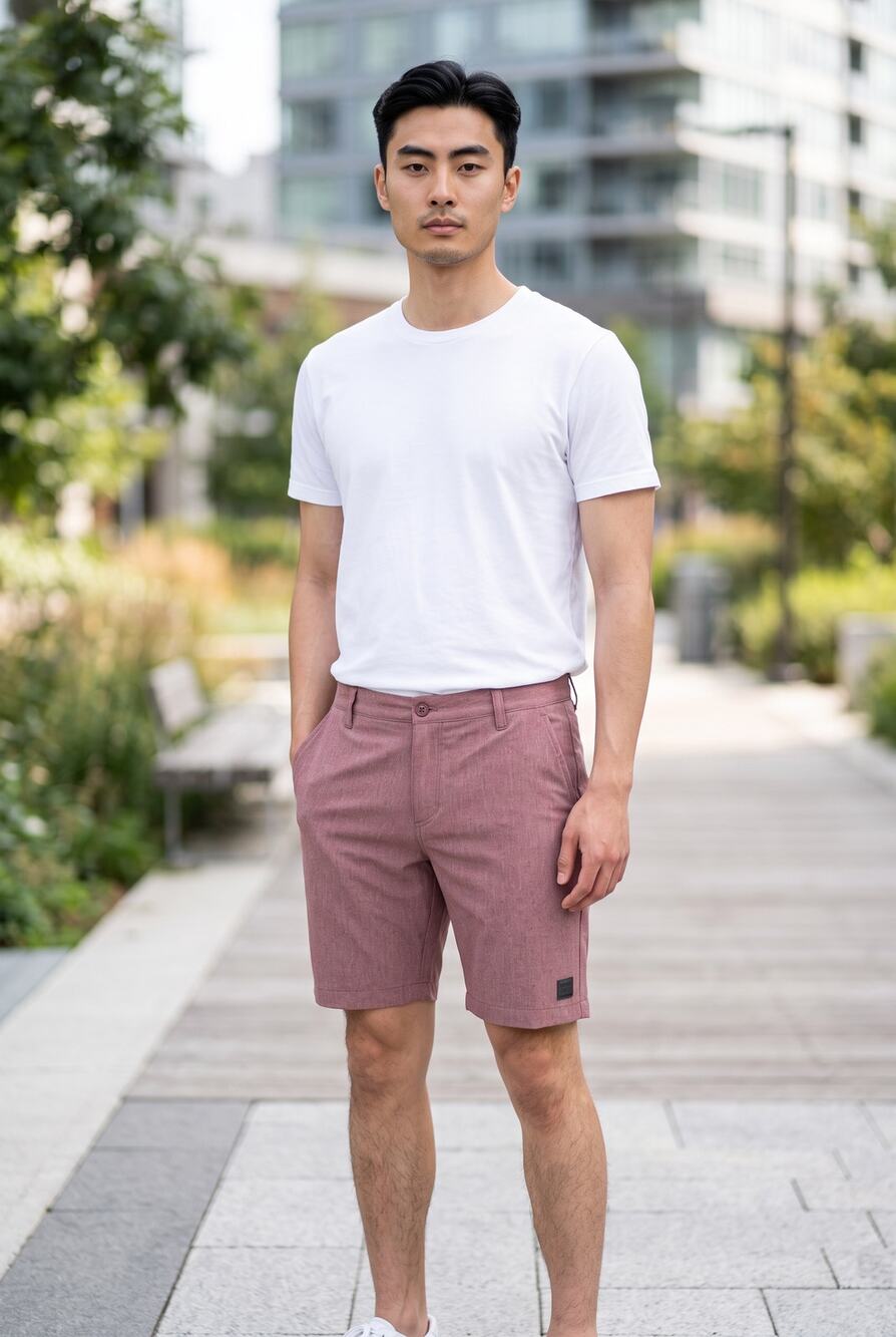 VTG 1946 Men's Burgundy Mauve Flat Front Casual Walk Shorts Size 33 NWT Summer